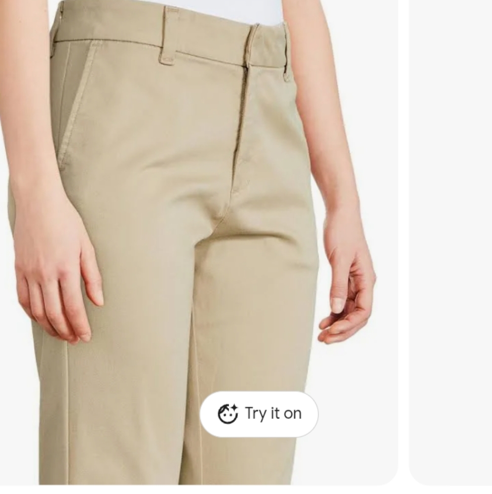 Dickies Women's Beige Bootcut Flat Front Pants